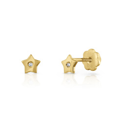 Pendientes Estrella Oro Amarillo Diamantes Irantzuline