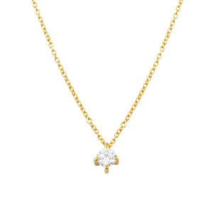 Collar Minimal Chic Oro Amarillo Diamante Irantzuline
