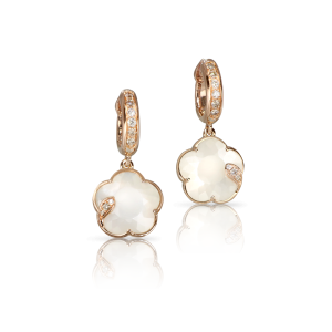 Pendientes Petit Joli Oro Rosa Piedra Lunar Diamantes PasqualeBruni