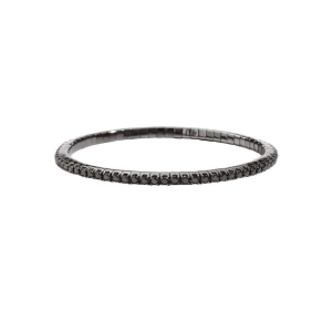 Pulsera Tennis Flexible Oro Blanco Diamantes Negros Recarlo